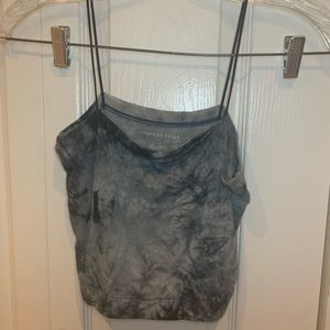 navy blue tie-dye cropped tank